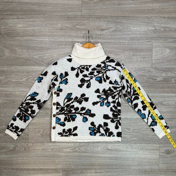 St. John's Bay Womens Turtleneck Long Sleeve Floral Pullover Sweater - Picture 9 of 10